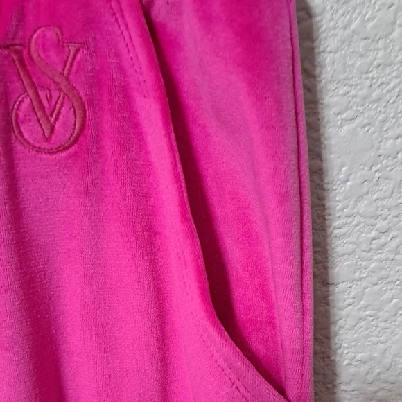 Victoria's Secret Pink Velour Jogger Pants Size Small Athleisure Loungewear - Picture 4 of 6